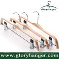 Black Plywood Pants Hanger com clipes de metal